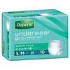 Depend Incontinence Underwear Unisex Super Plus Small/Medium 10 Pack x 4