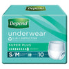 Depend Incontinence Underwear Unisex Super Plus Small/Medium 10 Pack x 4