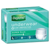 Depend Incontinence Underwear Unisex Super Plus Large 9 Pack x 4