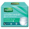 Depend Incontinence Underwear Unisex Super Plus Large 9 Pack x 4
