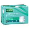 Depend Incontinence Underwear Unisex Super Plus Extra Large 9 Pack x 4