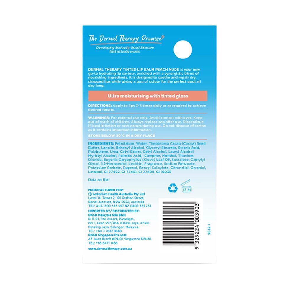 Dermal Therapy Tinted Lip Balm Peach Nude 8g