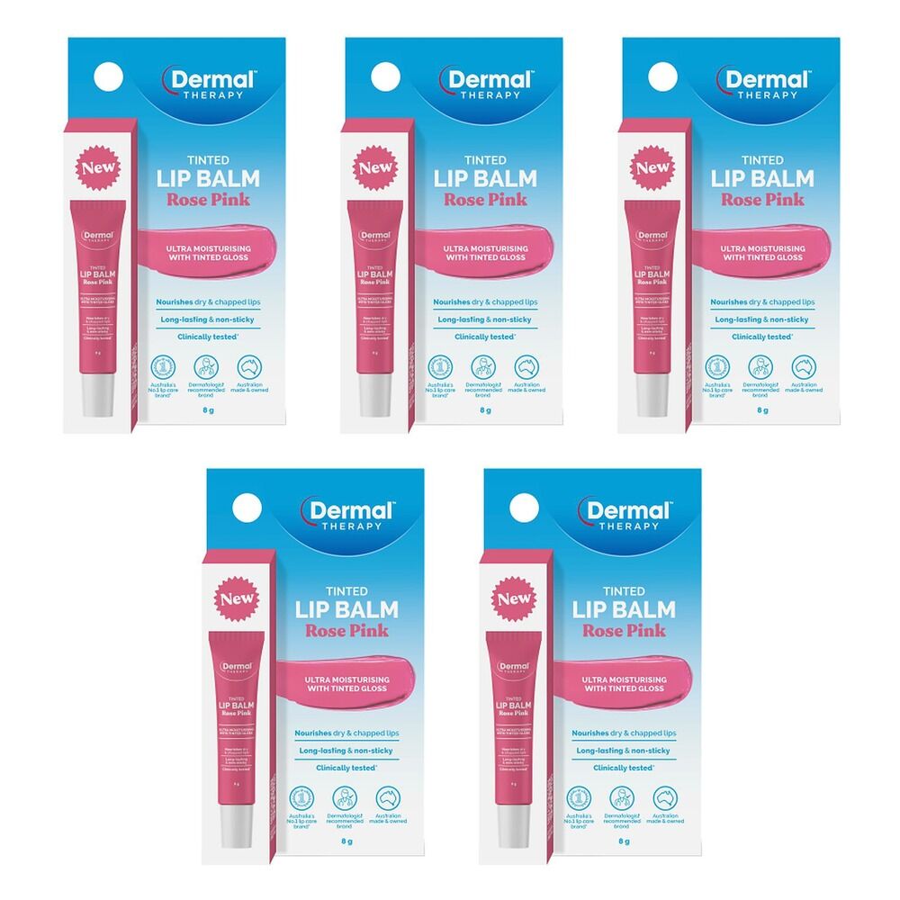 Dermal Therapy Tinted Lip Balm Rose Pink 8g Pack of 5