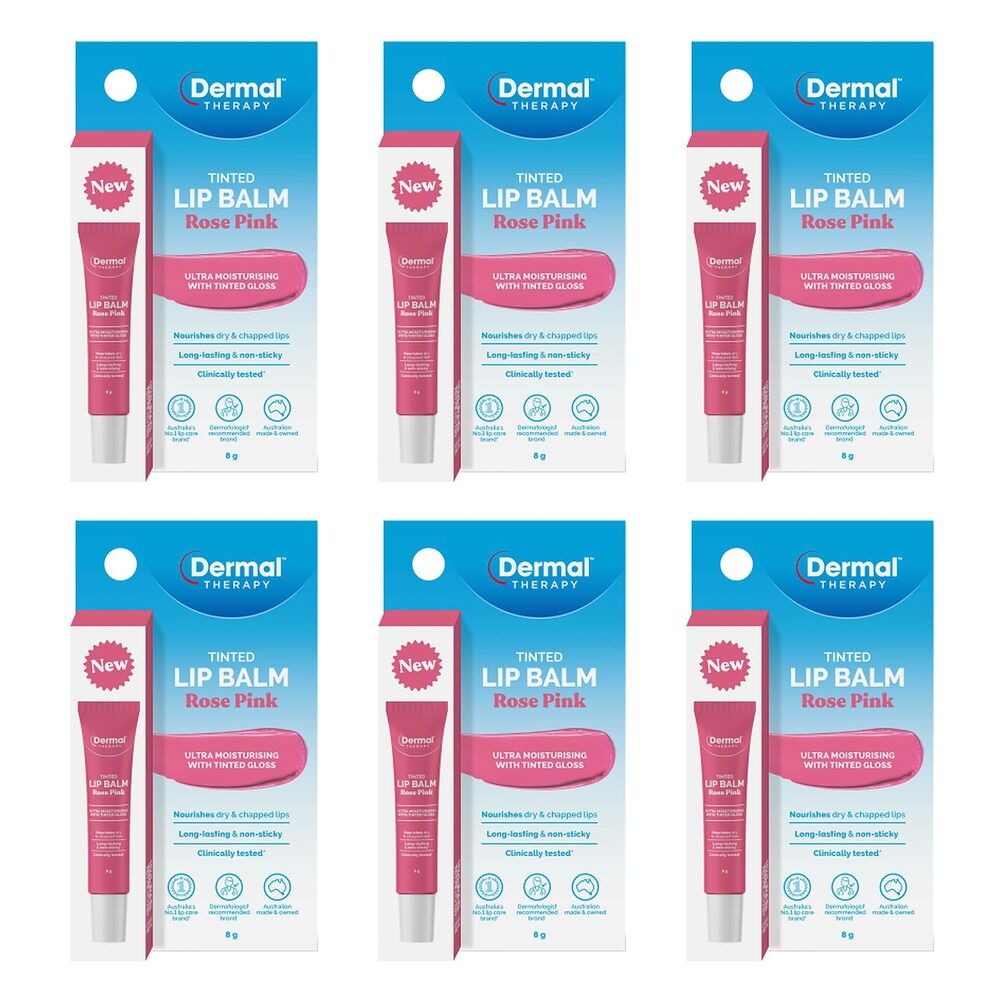 Dermal Therapy Tinted Lip Balm Rose Pink 8g Pack of 6