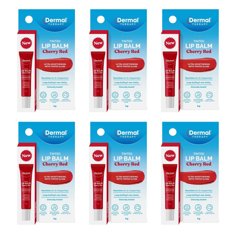 Dermal Therapy Tinted Lip Balm Cherry Red 8g Pack of 6