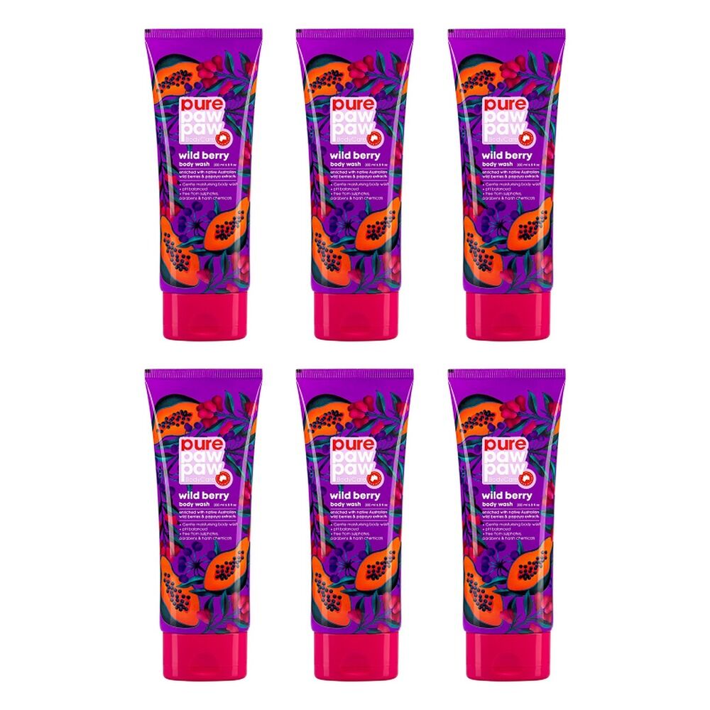 Pure Paw Paw Wild Berry Body Wash 200mL Pack of 6
