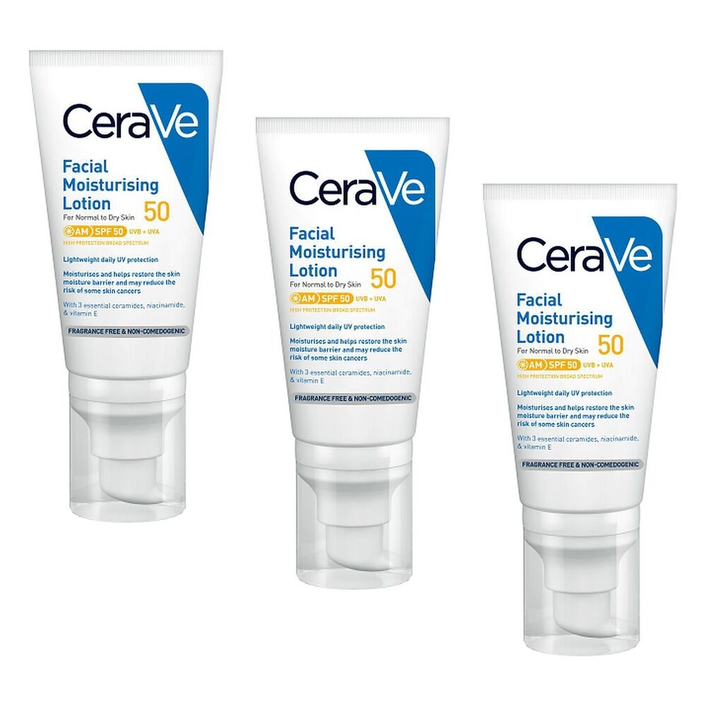 CeraVe Facial Moisturising Lotion SPF50 52mL Pack of 3
