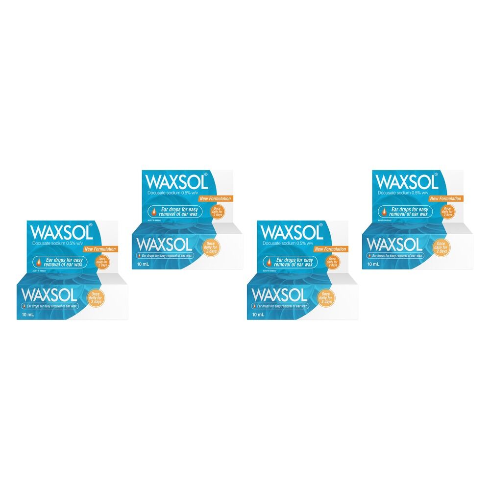 Waxsol Ear Drops 10mL Pack of 4