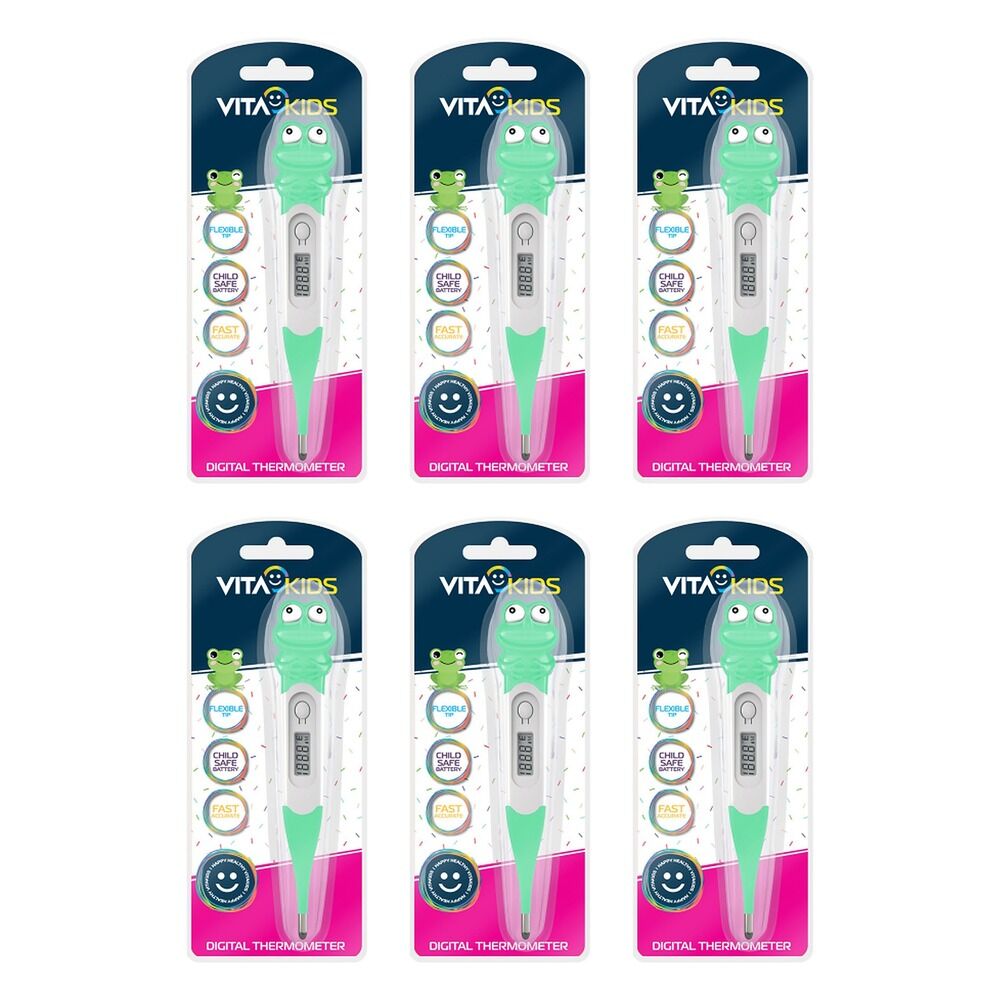 Medinox VitaKids Digital Flexi-Tip Thermometer Green Frog Pack of 6