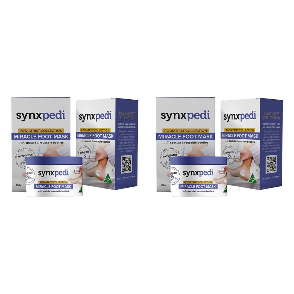 Synx Synxpedi Miracle Foot Mask 100g 2 Pack Bundle of 2