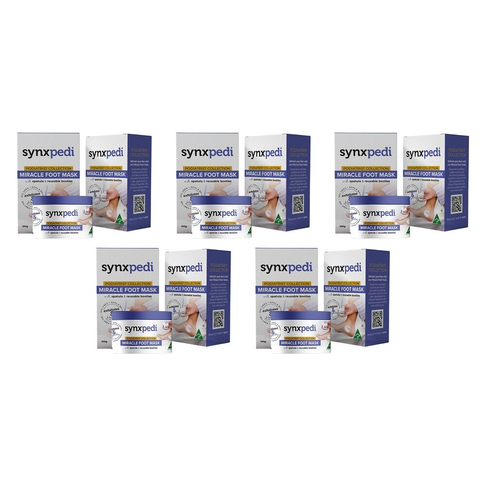 Synx Synxpedi Miracle Foot Mask 100g 2 Pack Bundle of 5