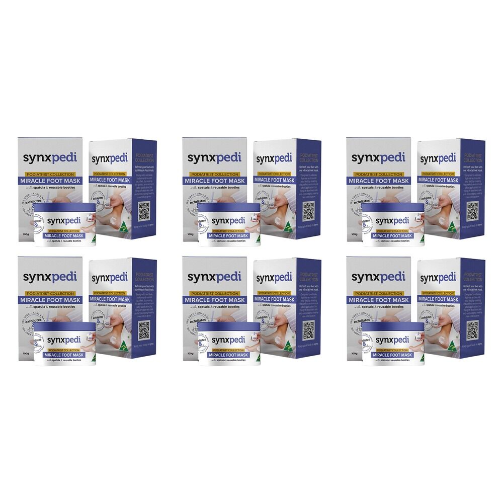 Synx Synxpedi Miracle Foot Mask 100g 2 Pack Bundle of 6