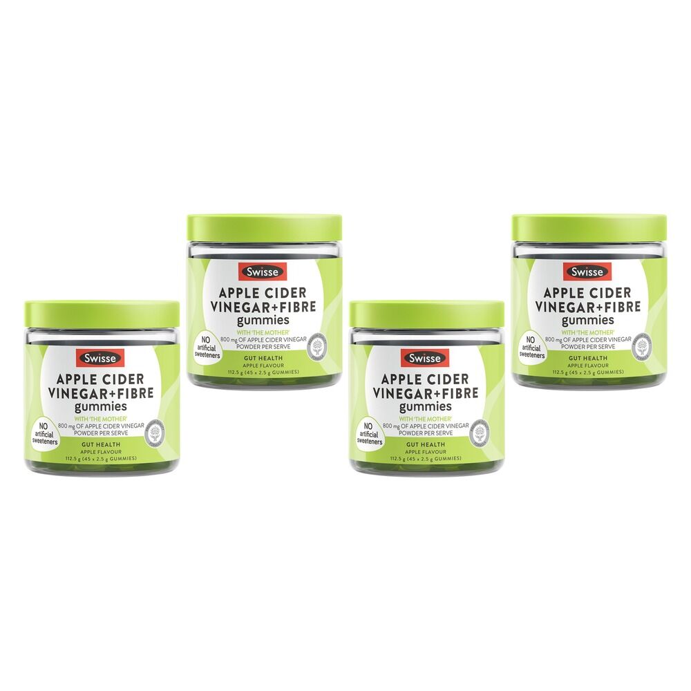 Swisse Apple Cider Vinegar + Fibre 45 Gummies Pack of 4