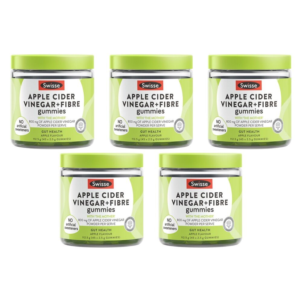 Swisse Apple Cider Vinegar + Fibre 45 Gummies Pack of 5