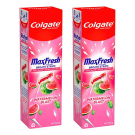 Colgate Max Fresh Watermelon Blast Toothpaste with Mini Breath Strips Pack of 2