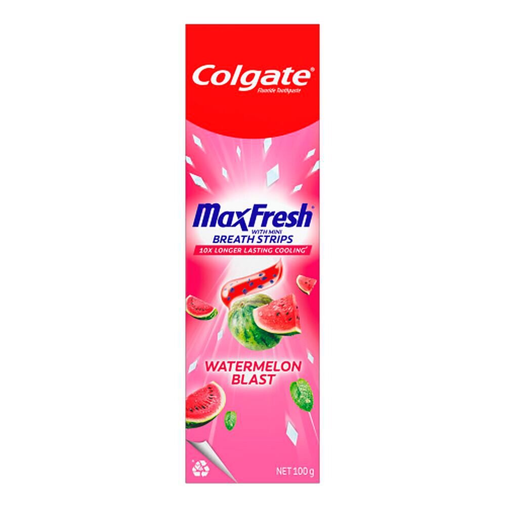 Colgate Max Fresh Watermelon Blast Toothpaste with Mini Breath Strips 100g