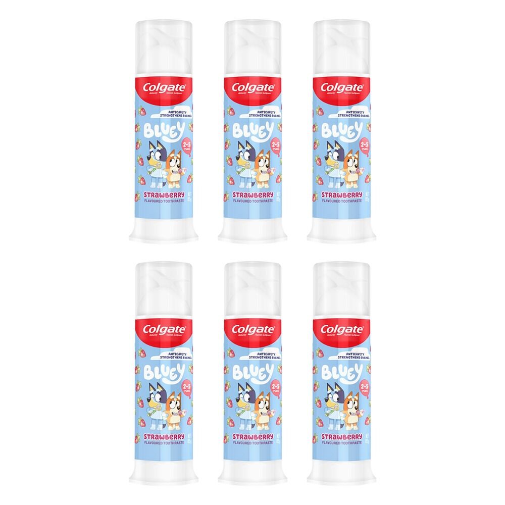Colgate Kids Bluey Strawberry Toothpaste Pump 85g Pack of 6