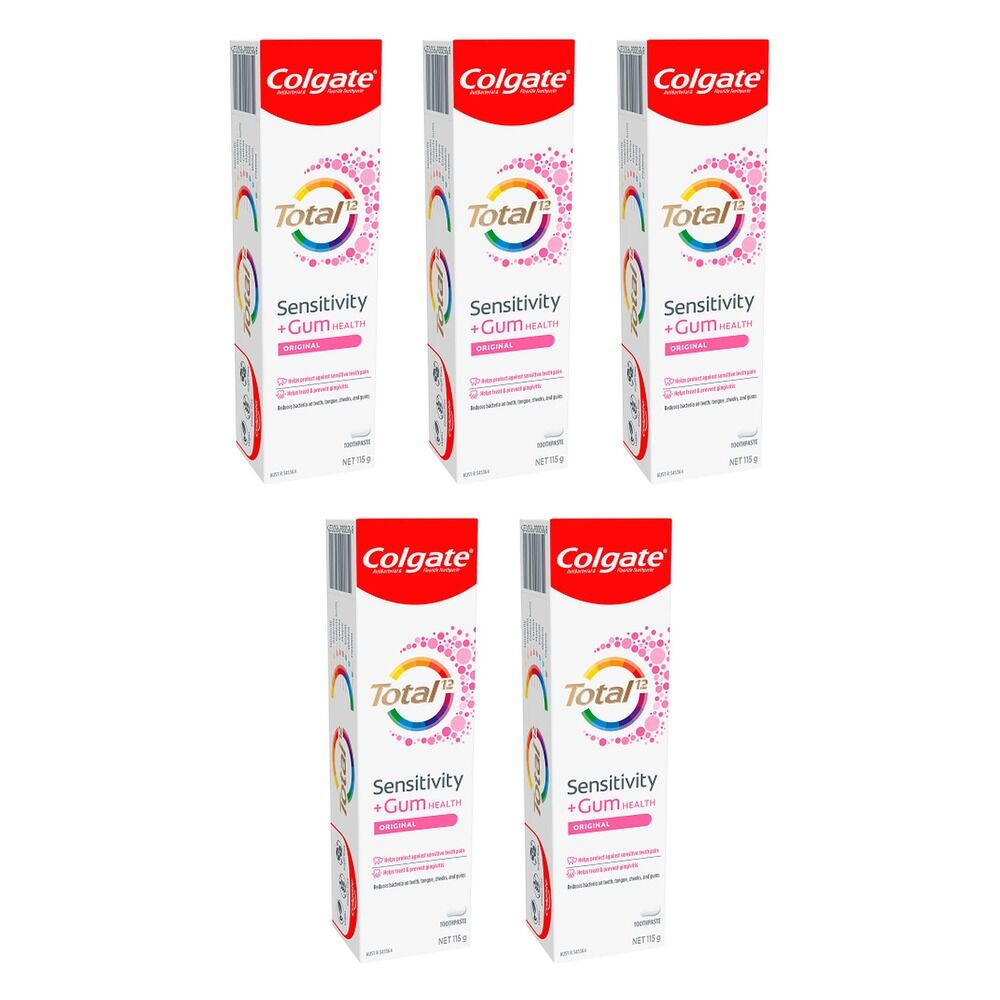Colgate Total12 Sensitivity and Gum Health Original Toothpaste 115g Pack of 5
