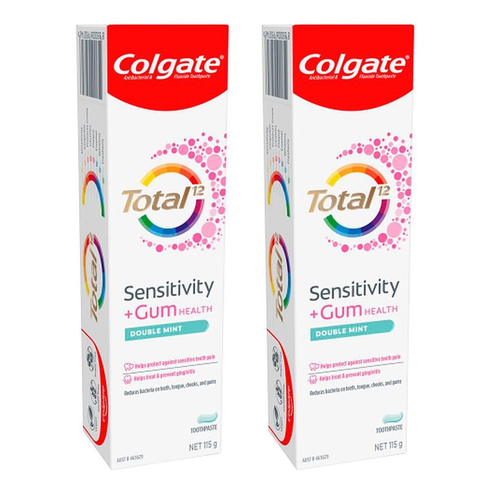 Colgate Total12 Sensitivity and Gum Health Double Mint Toothpaste 115g Pack of 2