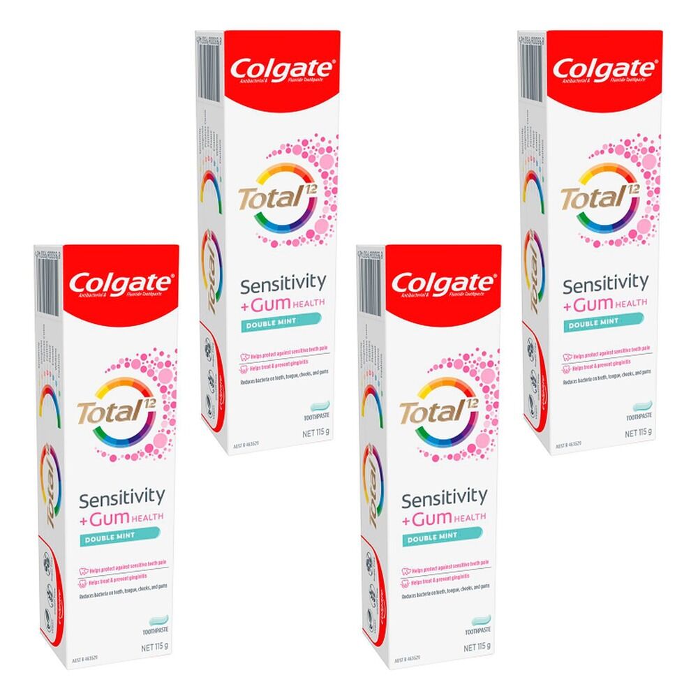 Colgate Total12 Sensitivity and Gum Health Double Mint Toothpaste 115g Pack of 4