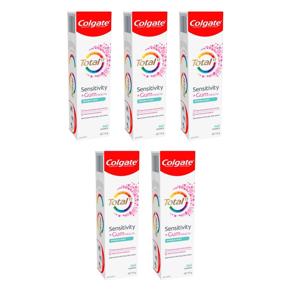Colgate Total12 Sensitivity and Gum Health Double Mint Toothpaste 115g Pack of 5