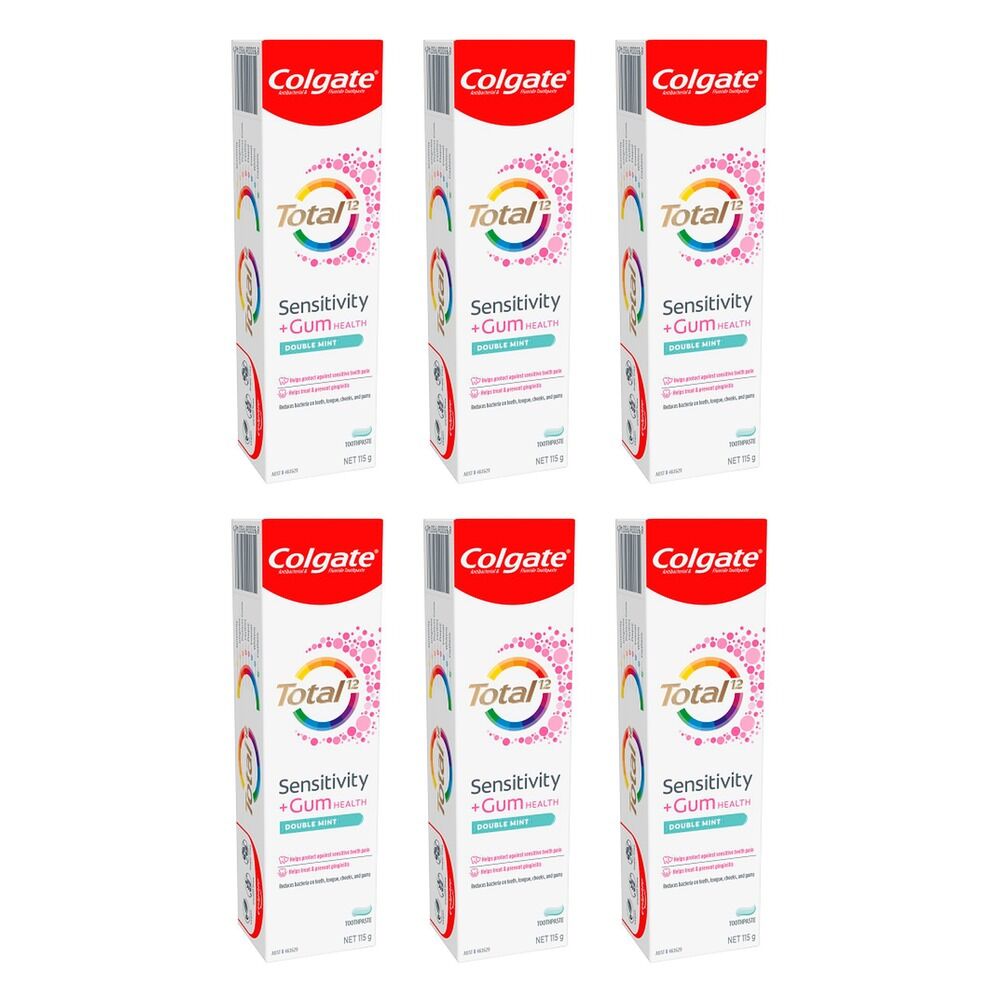 Colgate Total12 Sensitivity and Gum Health Double Mint Toothpaste 115g Pack of 6