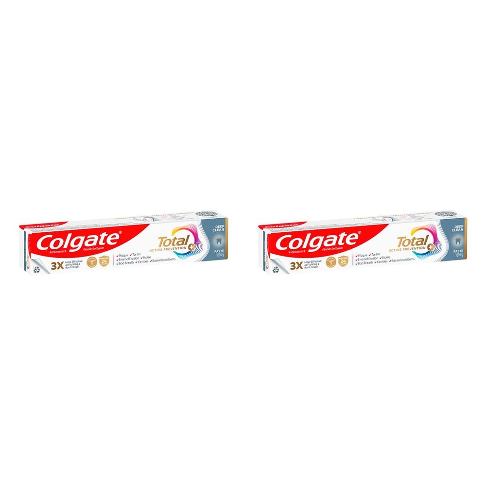 Colgate Total Active Prevention+ Deep Clean Toothpaste 40g Pack of 2
