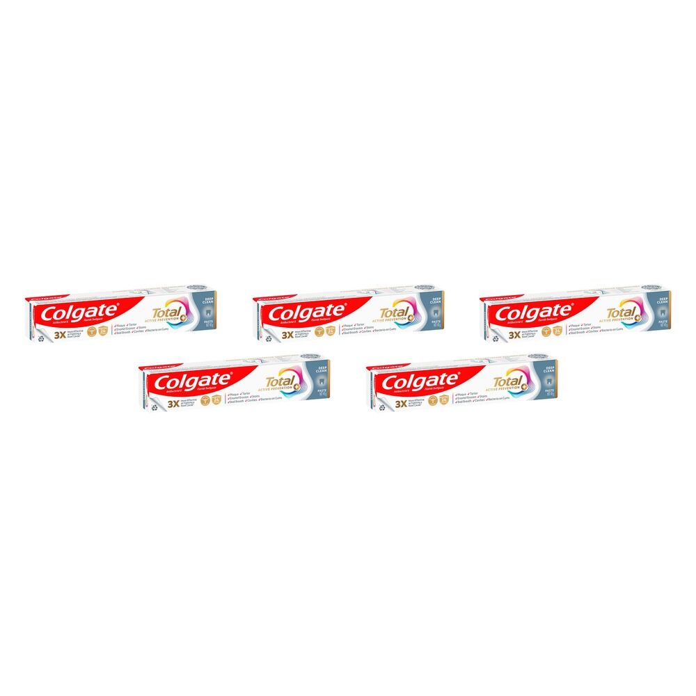 Colgate Total Active Prevention+ Deep Clean Toothpaste 40g Pack of 5