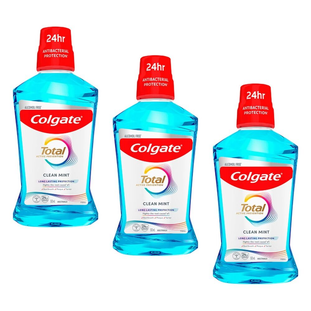 Colgate Total Mouth Wash Clean Mint 500mL Pack of 3