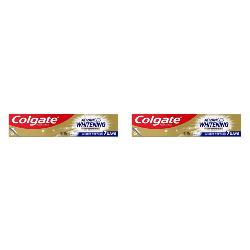 Colgate Advanced Whitening Tartar Control Toothpaste 40g Pack of 2