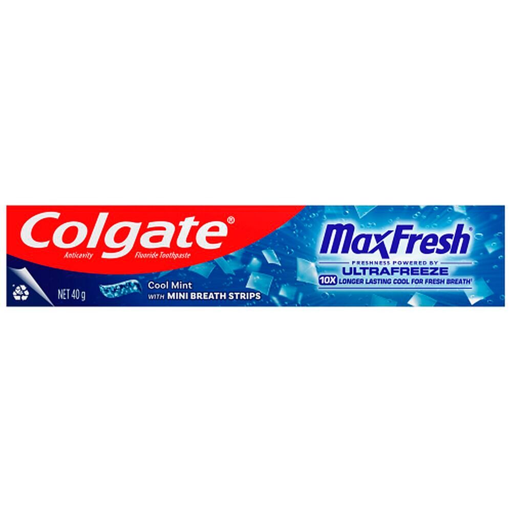 Colgate Max Fresh Cool Mint Toothpaste with Mini Breath Strips 40g