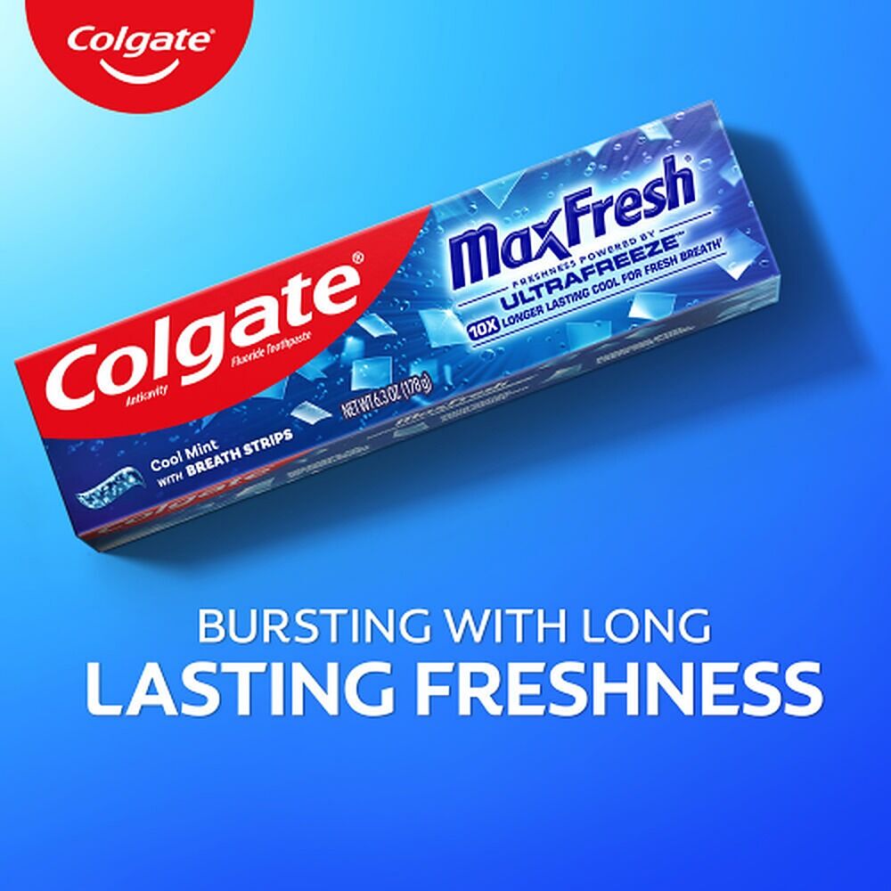 Colgate Max Fresh Cool Mint Toothpaste with Mini Breath Strips 40g