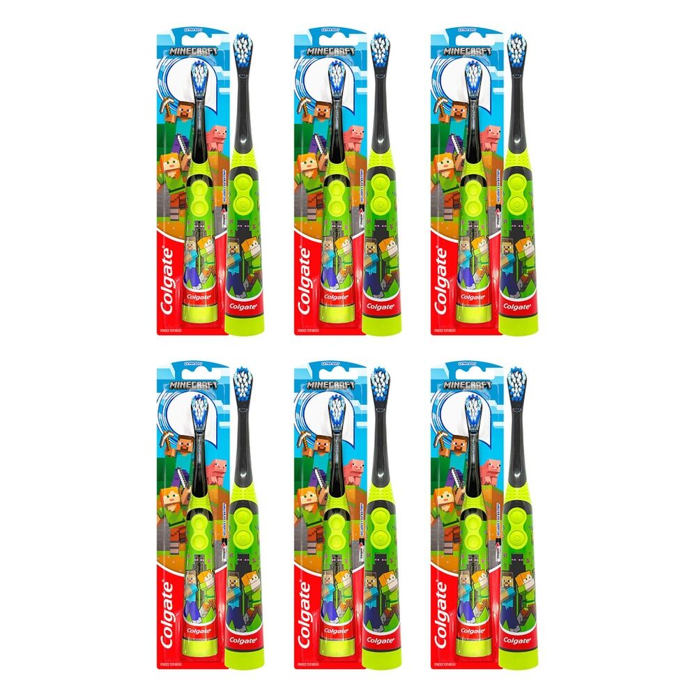 Colgate Kids Minecraft Sonic Power Toothbrush Extra Soft Pack of 6