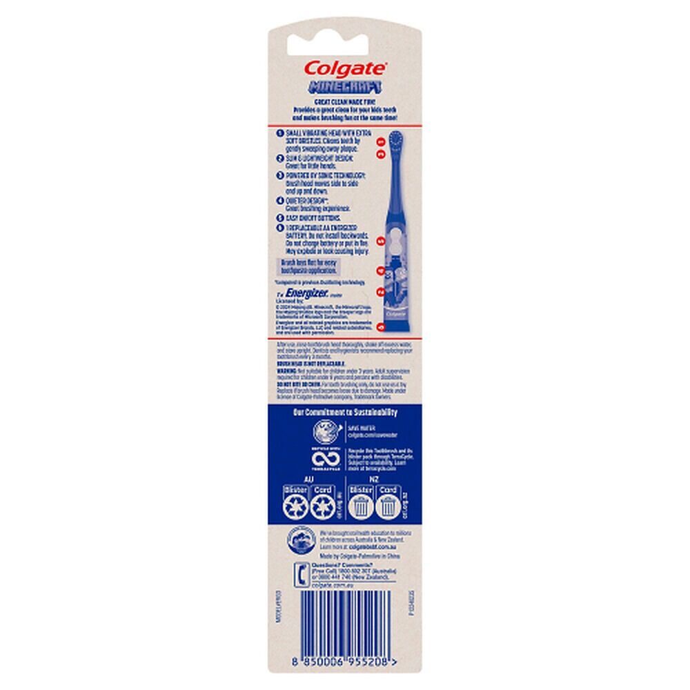 Colgate Kids Minecraft Sonic Power Toothbrush Extra Soft