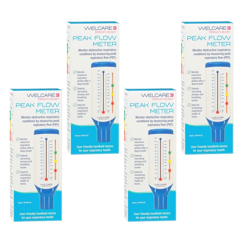 Welcare Breatheasy Peak Flow Meter Pack of 4