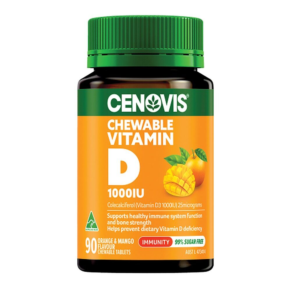 Cenovis Chewable Vitamin D 1000IU Orange & Mango 90 Chewable Tablets