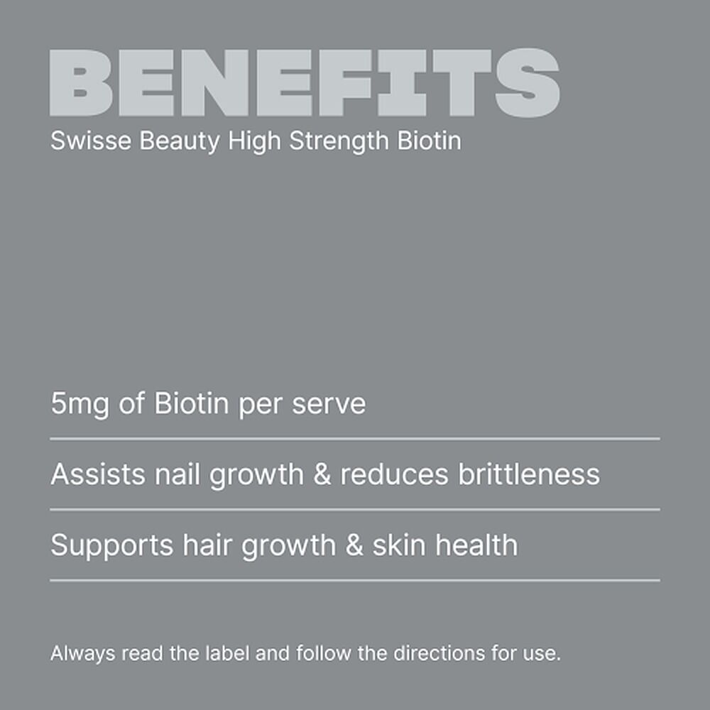 Swisse Beauty High Strength Biotin 5,000mcg 100 Tablets