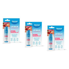 Dermal Therapy Lip Balm Stick Strawberry 4.8g x 6 Bundle of 3