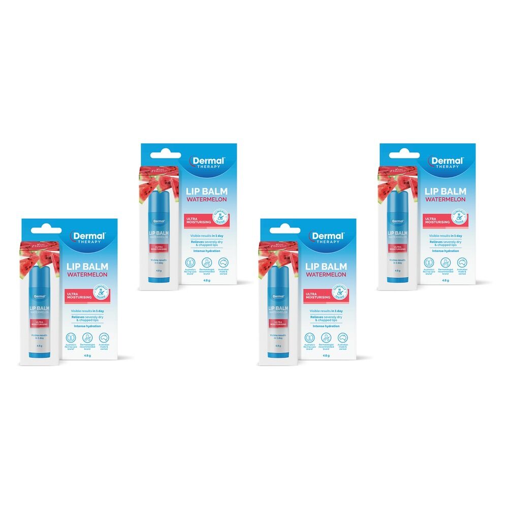 Dermal Therapy Lip Balm Stick Watermelon 4.8g x 6 Bundle of 4