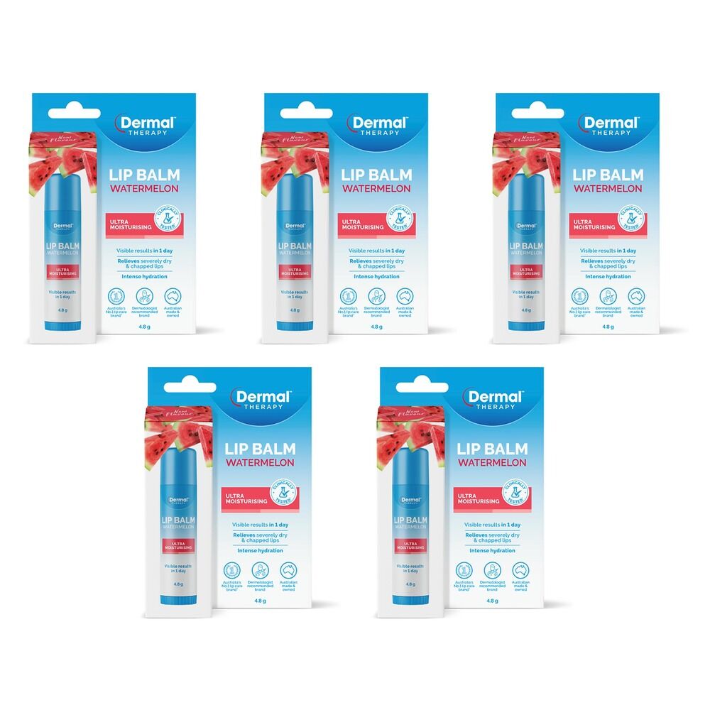 Dermal Therapy Lip Balm Stick Watermelon 4.8g x 6 Bundle of 5