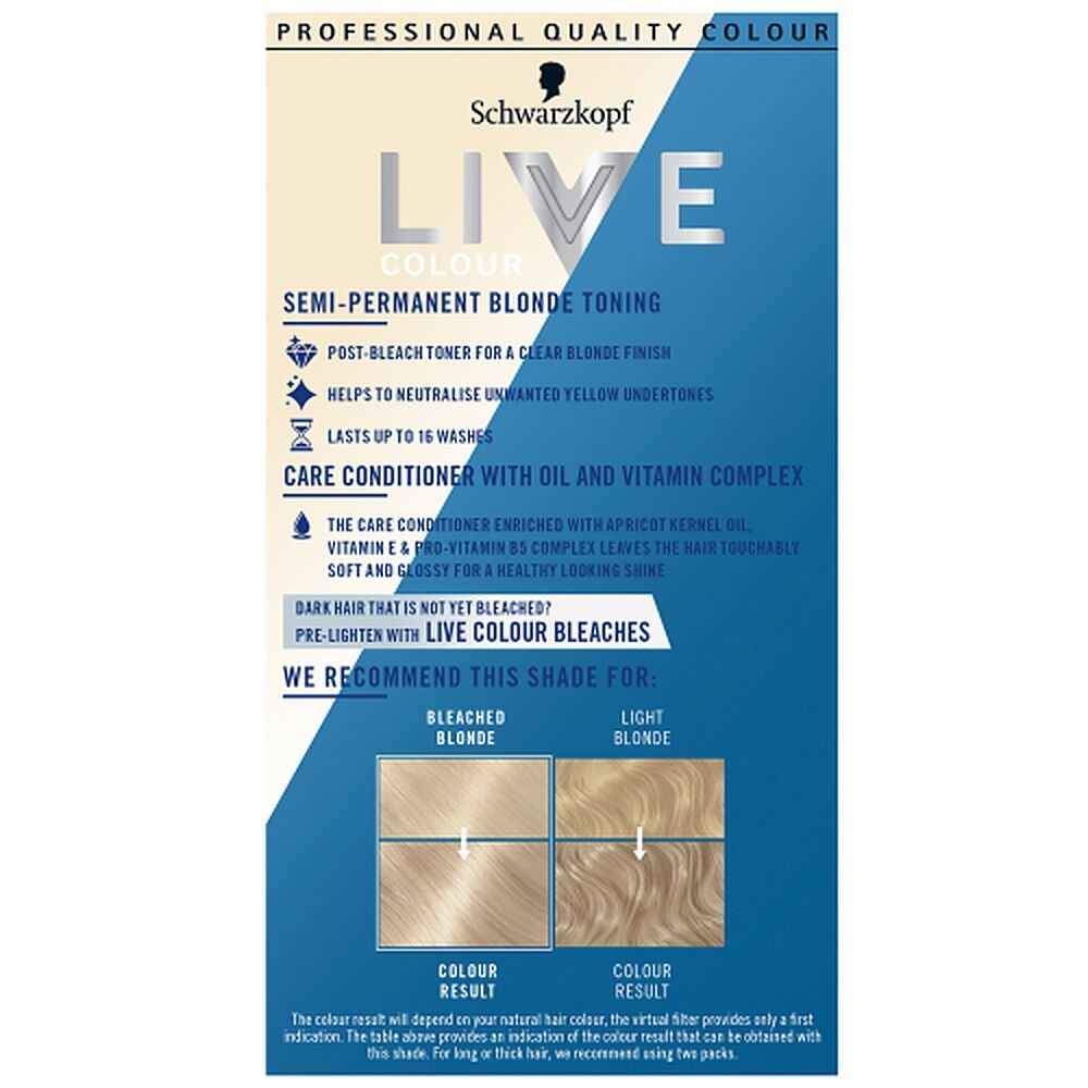 Schwarzkopf LIVE Colour Toner Soft Blonde T2