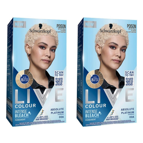 Schwarzkopf LIVE Colour Intense Bleach Absolute Platinum 00A Pack of 2
