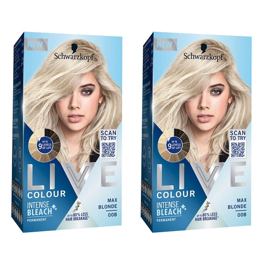 Schwarzkopf LIVE Colour Intense Bleach Max Blonde 00B Pack of 2