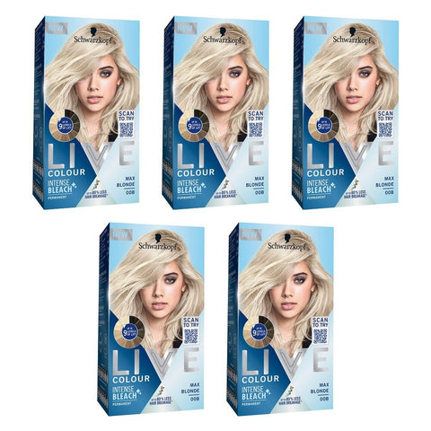 Schwarzkopf LIVE Colour Intense Bleach Max Blonde 00B Pack of 5