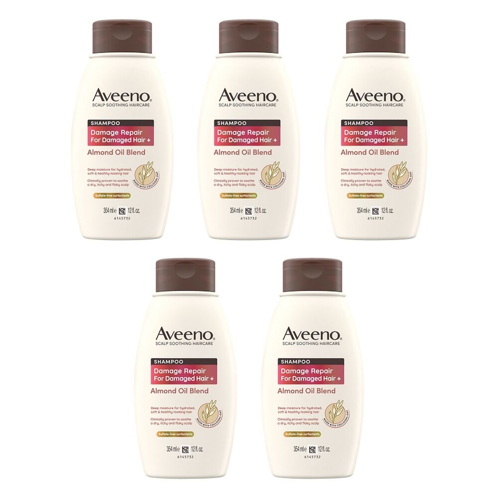 Aveeno Damage Repair+ Almond Oil Blend Shampoo 354mL Pack of 5