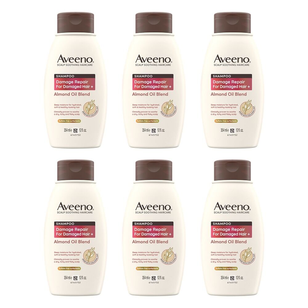 Aveeno Damage Repair+ Almond Oil Blend Shampoo 354mL Pack of 6