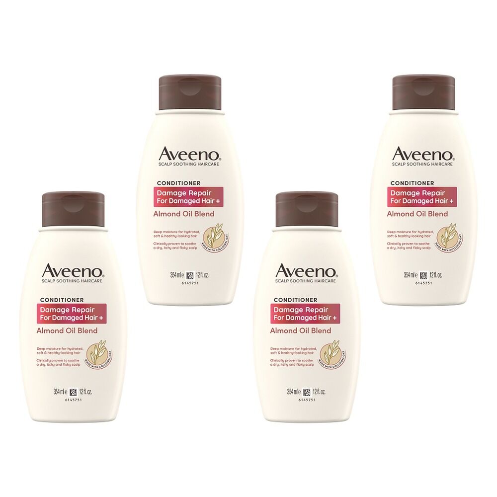 Aveeno Damage Repair+ Almond Oil Conditioner 354mL Pack of 4