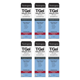 Neutrogena T/Gel Salicylic Acid Shampoo 200mL Pack of 6