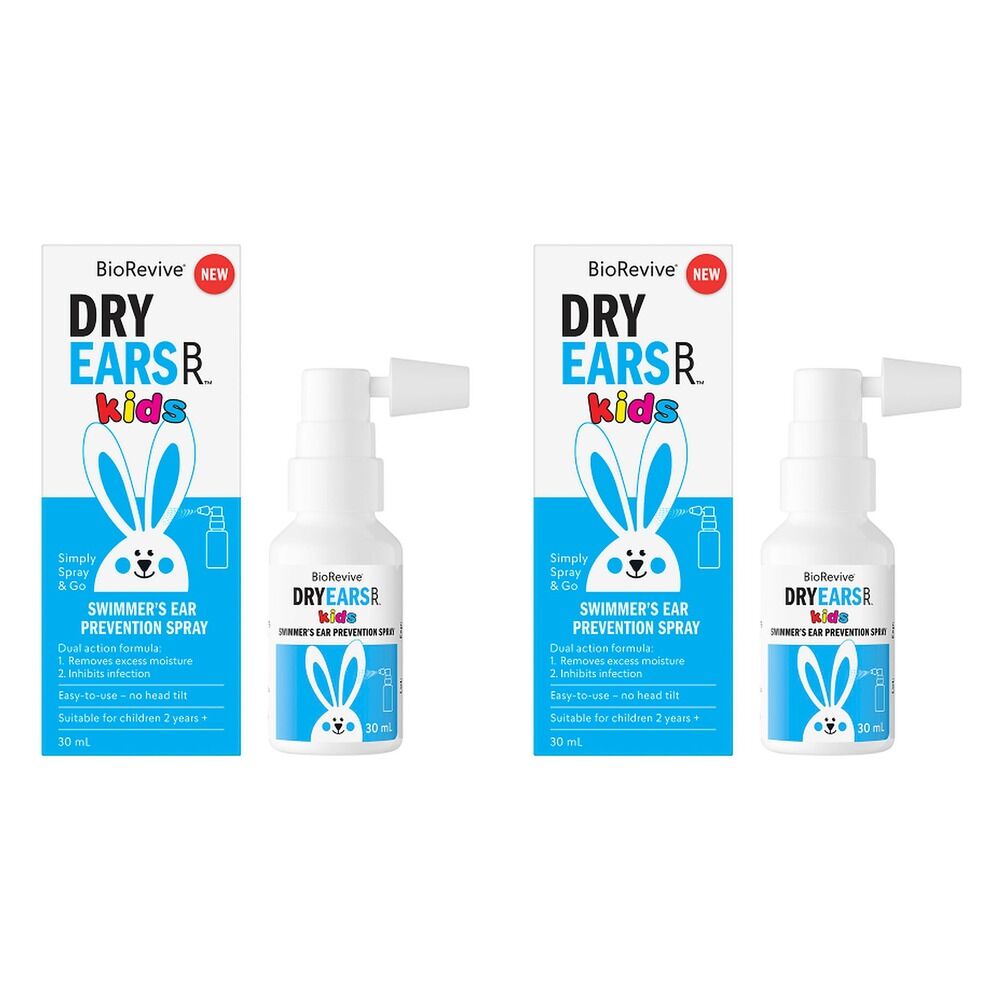 BioRevive DryEars Kids Swimmer's Ear Prevention Spray Blue 30mL Pack of 2