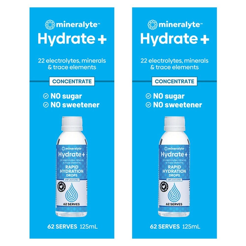 Mineralyte Hydrate + Rapid Hydration Drops 125mL Pack of 2
